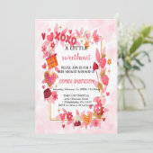 die niedlichste Einladung in Rosa und Rot (Stehend Vorderseite)