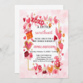 die niedlichste Einladung in Rosa und Rot (Vorne/Hinten)