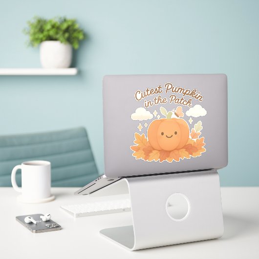 Die Niedlichsten Pumpketten im Patch Fall Design V Aufkleber (Laptop auf Schreibtisch)