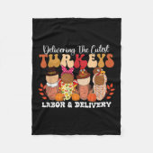 Die Niedlichsten Truthühner glücklich über die Ern Fleecedecke (Vorderseite)