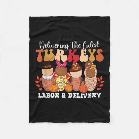 Die Niedlichsten Truthühner glücklich über die Ern Fleecedecke (Vorderseite)