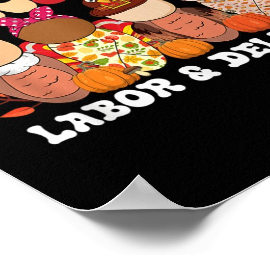 Die Niedlichsten Truthühner glücklich über die Ern Poster (Ecke)