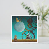 Die Night Shift Moon Roboter - Mini Print (Stehend Vorderseite)