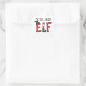 Die Ninja Elf Familie passt Weihnachten Pajamas zu Quadratischer Aufkleber (Tasche)