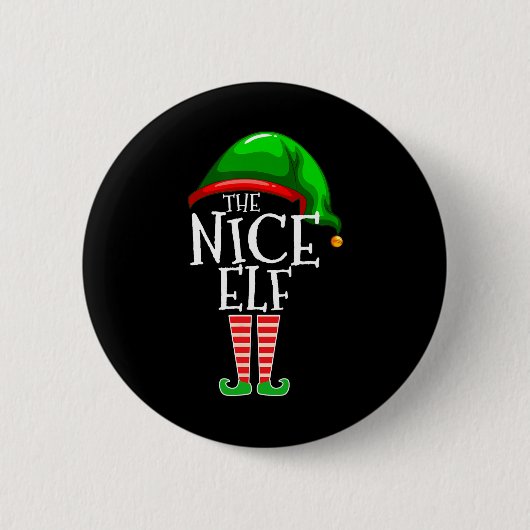 Die Nizza-Elf-Gruppe passt zu Weihnachten Button (Vorderseite)