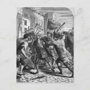 Die "No Popery"-Aufständischen, die angreifen Postkarte