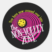 Die No-Volley-Zone Runder Aufkleber (Vorderseite)