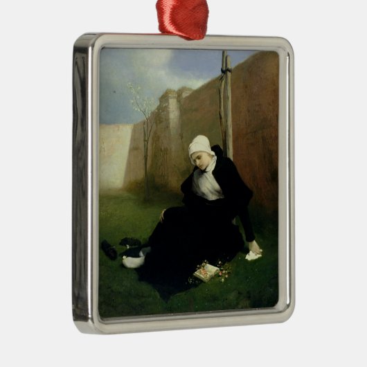 Die Nonne im Kloster-Garten, 1869 Silbernes Ornament (Rechts)