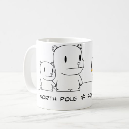 Die Nord- und Südpol-Tasse Kaffeetasse (Vorderseite Links)
