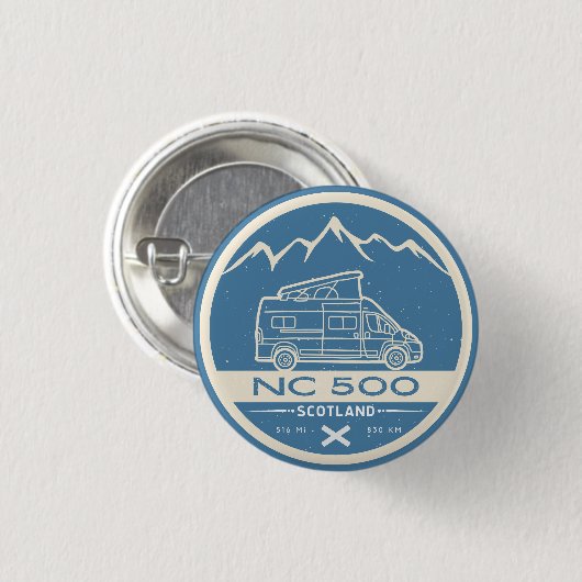 Die Nordküste 500 auf Carvan nc 500 Geschenke Button (Vorne & Hinten)
