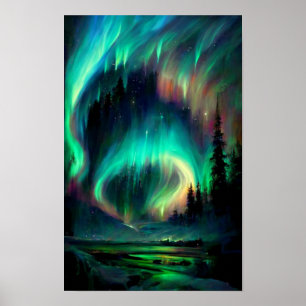 Die Nordlichter, Aurora Borealis, Alaska Poster