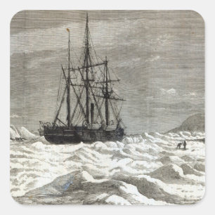 Die Nordpol-Expedition Quadratischer Aufkleber