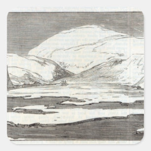 Die Nordpol-Expedition Quadratischer Aufkleber