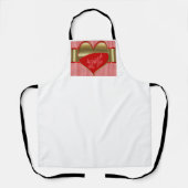Die Noxen der Herz-Print-Schürze mit weißem Hinter Schürze (Vorderseite)