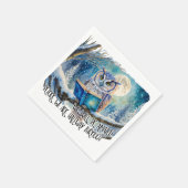 Die nüchterne Eule, die große Erholung des Buches Serviette (Ecke)