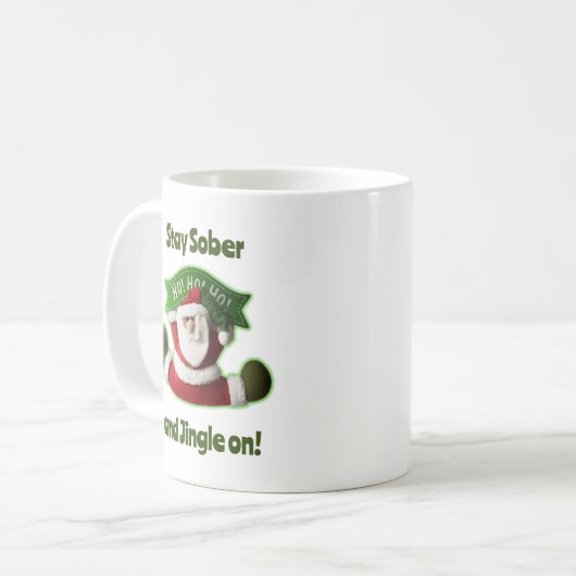 Die nüchterne Weihnachtskaffee-Tasse, Sucht-Erholu Kaffeetasse (Vorderseite Links)