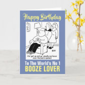 Die Nummer 1 des Wortes "Booze Lover - Bier Drinke Karte (Gelbe Blume)