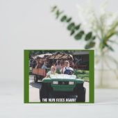 DIE NUN FAHREN WIEDER! POSTKARTE (Stehend Vorderseite)