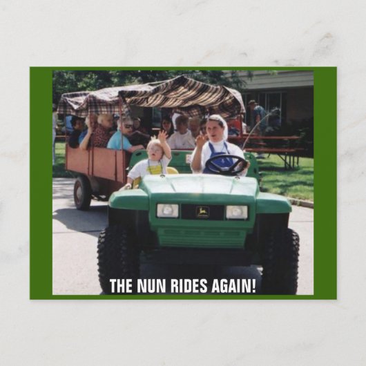 DIE NUN FAHREN WIEDER! POSTKARTE (Vorderseite)