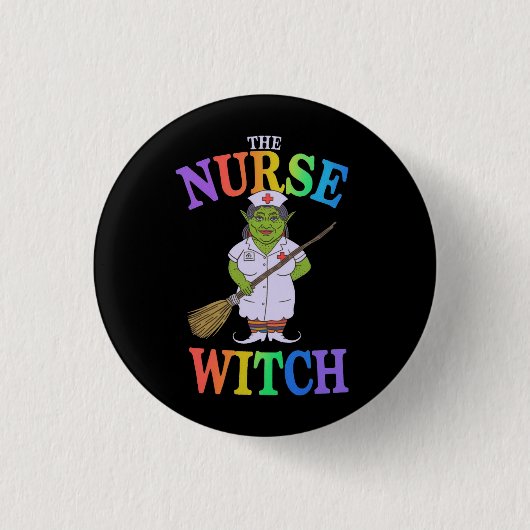 Die Nurse Hexe hat eine unheimlich schöne Hallowee Button (Vorderseite)