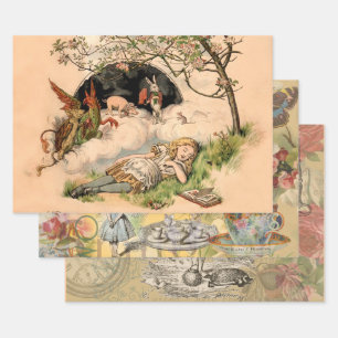 Die Nursery Alice 1890 Vintage Wonderland Cover Geschenkpapier Set