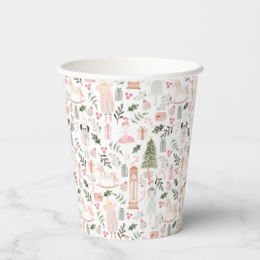 Die Nutcracker Aquarellbilder Papier Cups Pappbecher (Rückseite)