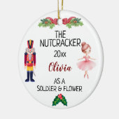 Die Nutcracker & Ballerina mit Individuelle Name u Keramik Ornament (Links)