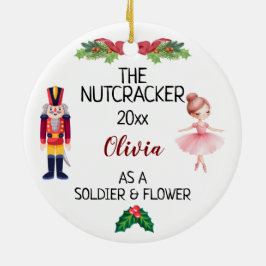 Die Nutcracker & Ballerina mit Individuelle Name u Keramik Ornament