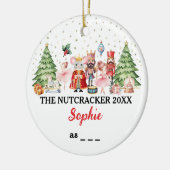 Die Nutcracker & Ballerina mit Individuelle Name u Keramik Ornament (Links)