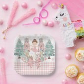 Die Nutcracker Ballett Pastete Blush Pink Weihnach Pappteller (Party)