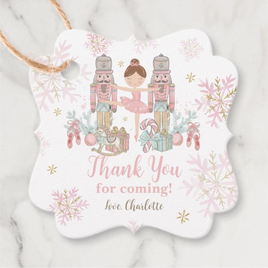 Die Nutcracker Ballett rot Rosa Winter Weihnachten Geschenkanhänger (Vorderseite)