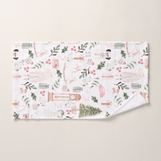 Die Nutcracker Holiday Watercolor Badhandtuch Set (Handtuch)