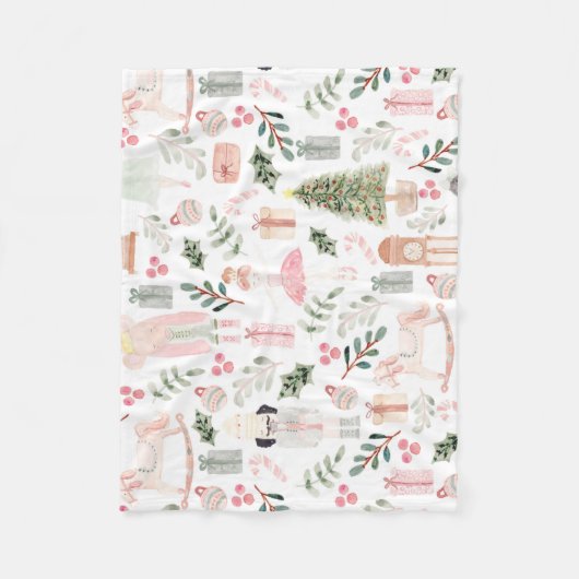 Die Nutcracker Holiday Watercolor Fleecedecke (Vorderseite)