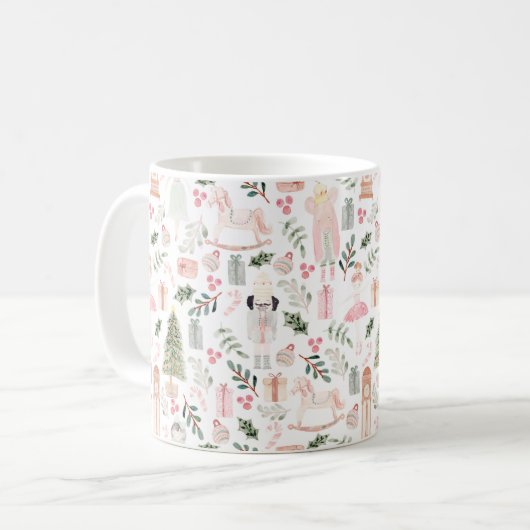 Die Nutcracker Holiday Watercolor Kaffeetasse (Vorderseite Links)