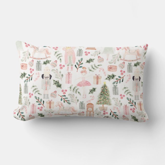 Die Nutcracker Holiday Watercolor Lendenkissen (Vorderseite)