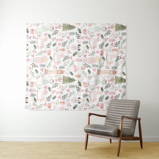 Die Nutcracker Holiday Watercolor Wandteppich (Beispiel (Horizontal))