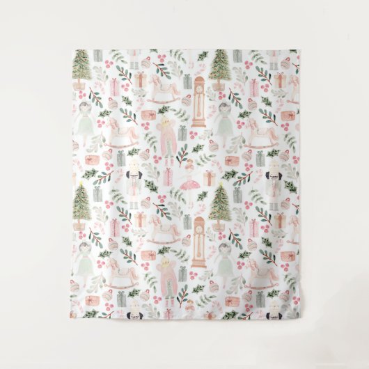 Die Nutcracker Holiday Watercolor Wandteppich (Vorderseite)