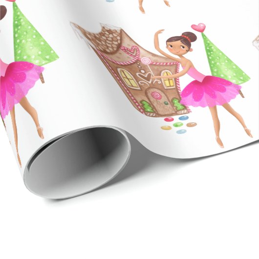 Die Nutcracker Sugar Plum Fairy Ballett Weihnachte Geschenkpapier (Rolleneckpunkt)