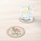 Die Nutcracker Suite - Ballerina & Nutcracker Pink Runder Pappuntersetzer (Vor Ort)