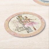 Die Nutcracker Suite - Ballerina & Nutcracker Pink Runder Pappuntersetzer (Angewinkelt)