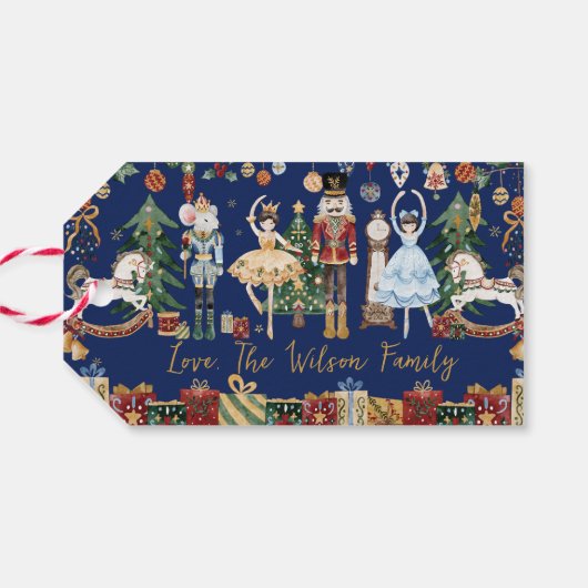 Die Nutcracker-Weihnachtszeit Geschenkanhänger (Rückseite Horizontal)