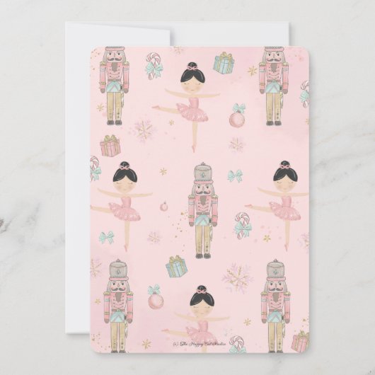 Die Nutcracker Winter Wonderland Girl Baby Dusche Einladung (Rückseite)