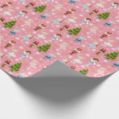 Die Nutcracker-Zeichen rosa Winter Weihnachten Geschenkpapier (Ecke)
