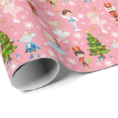 Die Nutcracker-Zeichen rosa Winter Weihnachten Geschenkpapier (Rolleneckpunkt)