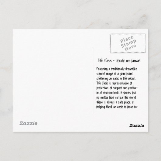 Die Oase Postkarte (Rückseite)