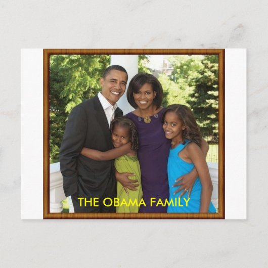 DIE OBAMA-FAMILIE POSTKARTE (Vorderseite)