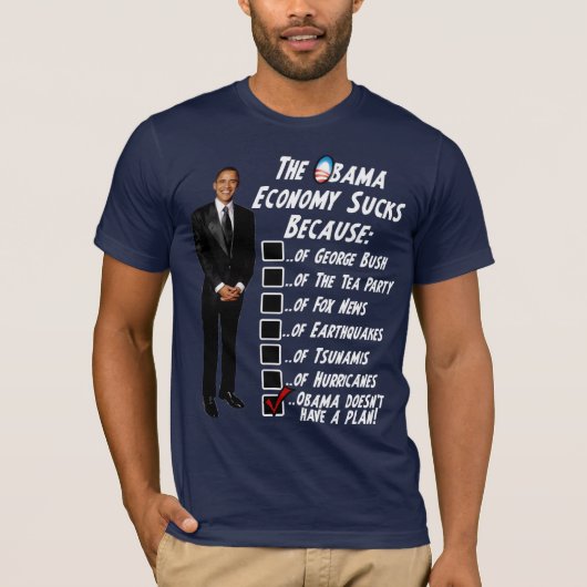Die obama-Wirtschaft ist zum Kotzen T-Shirt (Vorderseite)