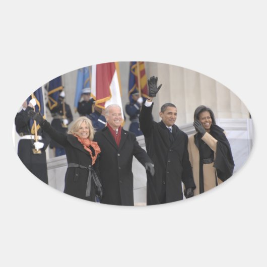 Die Obamas und die Gärten Ovaler Aufkleber (Vorderseite)