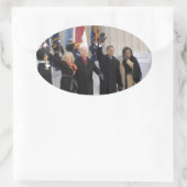 Die Obamas und die Gärten Ovaler Aufkleber (Tasche)
