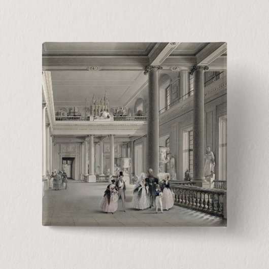 Die obere Eingangshalle der Kunst-Akademie Button (Vorderseite)